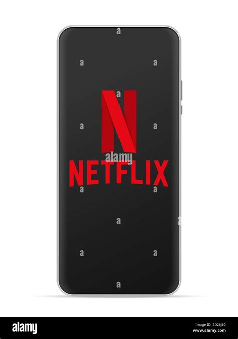 Netflix logo icon on smartphone screen. Vector illustration white ...