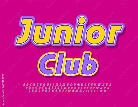 Vector Bright Logo Junior Club Modern Colorful Font Creative Alphabet