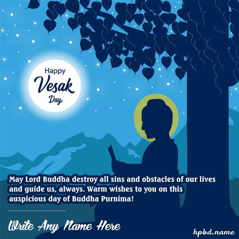 Write Name On Buddha Vesak Day Wishes