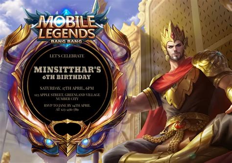 Mobile Legends Birthday Invitation Template Postermywall