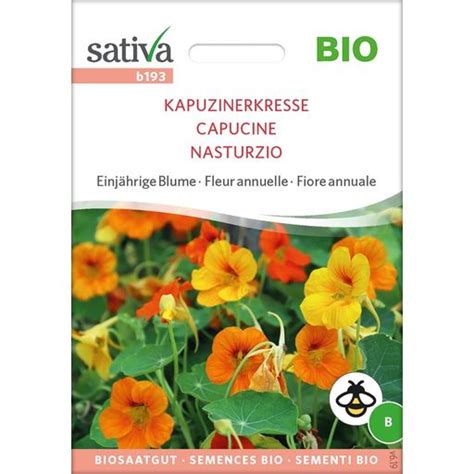 Sativa Bio Einj Hrige Blume Kapuzinerkresse Packung Bloomling