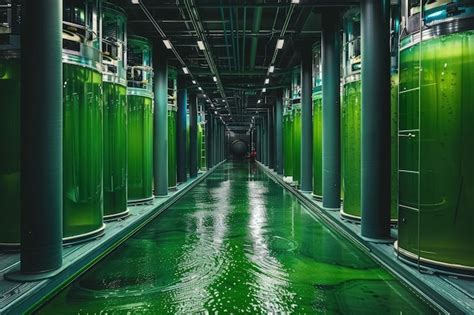 Premium Photo An Algae Biofuel Production Facility Creating Green