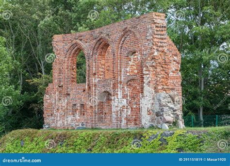 View Of The Ruins Of The Church In Trzesacz In Poland Stock Image