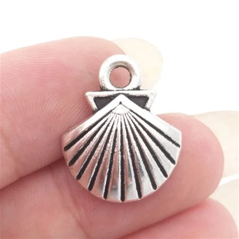 Bulk 30 Zinc Alloy Metal Beach Sea Shell Charms Antique Silver Plated