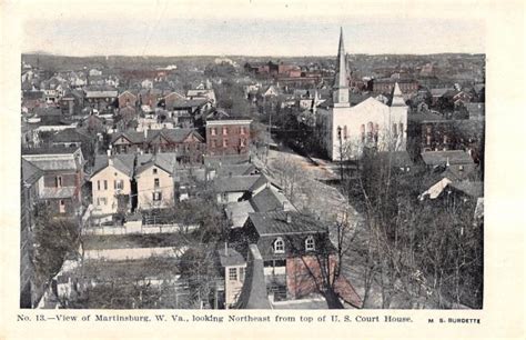 Martinsburg West Virginia Aerial View From Us Court House Antique Pc