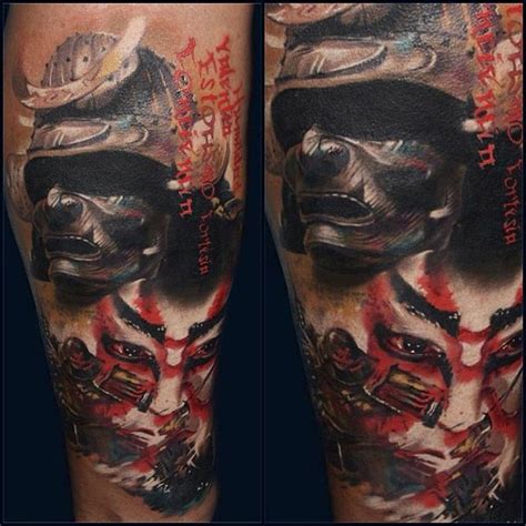 Epic Samurai Sleeve Arm Tattoo