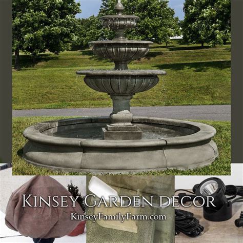 Kinsey Garden Decor Extra Large Outdoor Fountain With Lights Refill