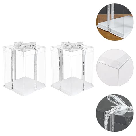 Прозрачная коробка-держатель для торта, 2 шт | AliExpress