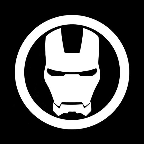 A White Iron Man Symbol In A Black Circle