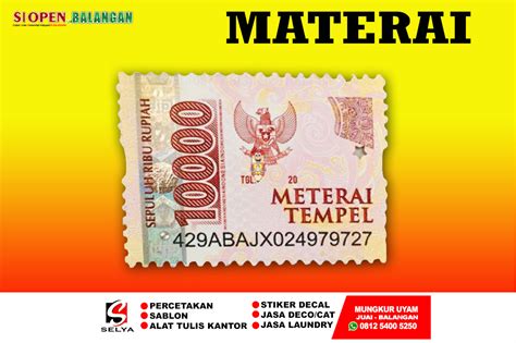 SIOPEN BALANGAN - TOKO SELYA - MATERAI TEMPEL