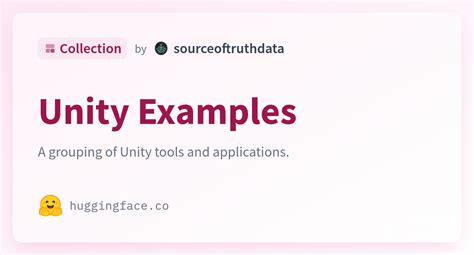 Unity Examples - a sourceoftruthdata Collection