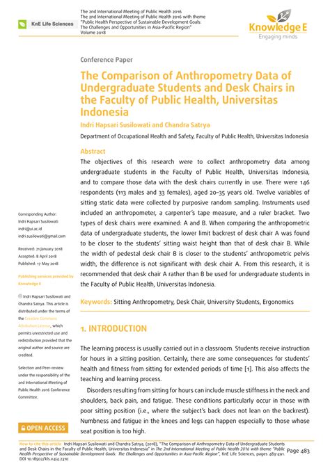 Pdf The Comparison Of Anthropometry Data Of Undergraduate Students