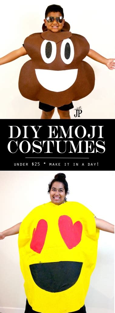 TWO No Sew DIY Emoji Costumes for Under $25! #JPHalloween