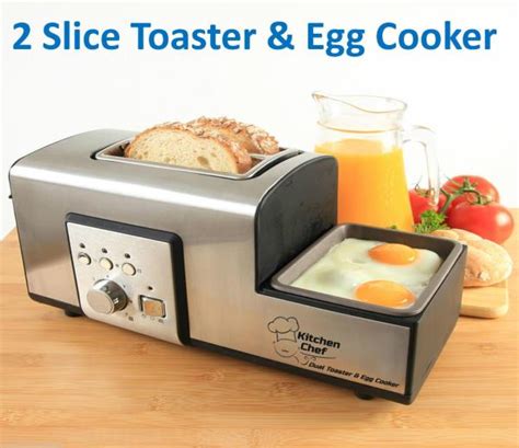 S Steel 2 Slice Toaster With EGG Cooker Poach NON Stick Mini PAN Boiler ...