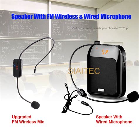 T9 15W FM Wireless Lapel microphone speaker for teaching, with Wired and FM Wireless Microphone ...