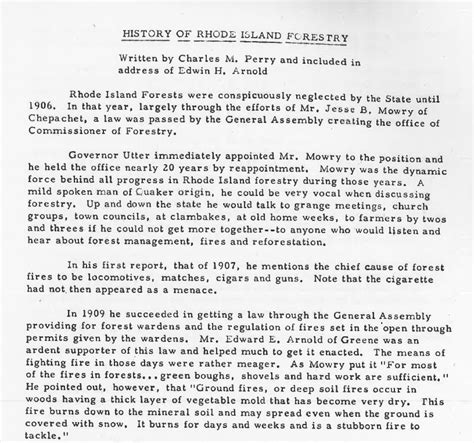 “History of Rhode Island Forestry.” – Rhode Island History Navigator