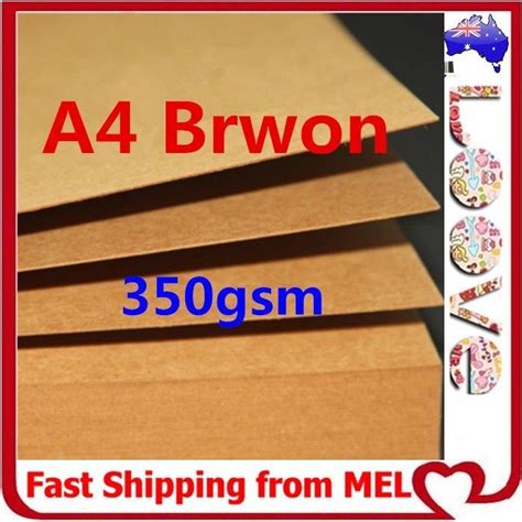 20x A4 350GSM Brown Kraft Thick Paper Sheet Card Recycled Invitation