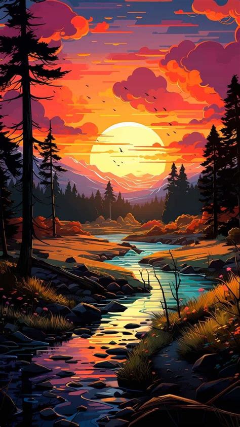 Landscape Sunrise River iPhone Wallpaper 4K - iPhone Wallpapers ...