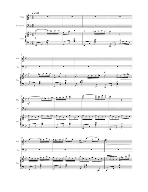 Piano Trio In G Minor Wip Sheet Music For Piano Violin Cello Piano Trio