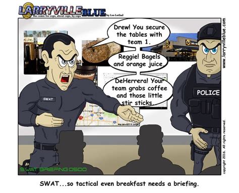 Larryville Blue Police Comic Swat Breakfast