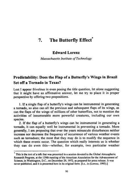 Lorenz - The Butterfly Effect | PDF | Weather Forecasting | Weather