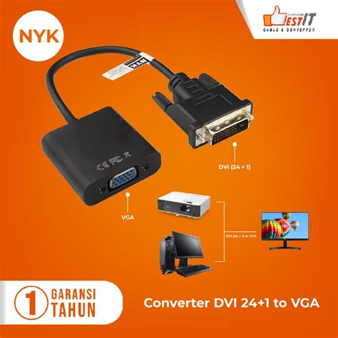 Jual Kabel Converter DVI 24 1 To VGA Adapter NYK Original Shopee