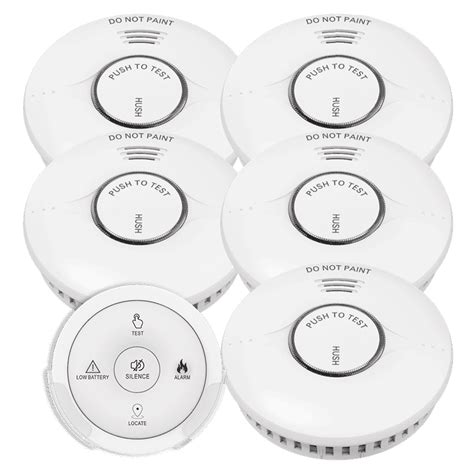 5x Wireless Interconnected Smoke Alarms Pack With Free Remote ...