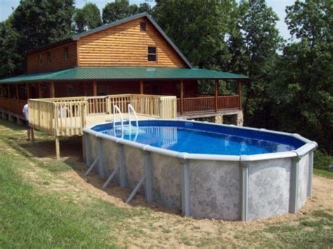 Uniquely Awesome Above Ground Pools With Decks Oval Swimming Pool