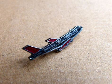 Vintage 1970s Boeing 747 Jumbo Jet Plane Lapel Pin Badge Etsy