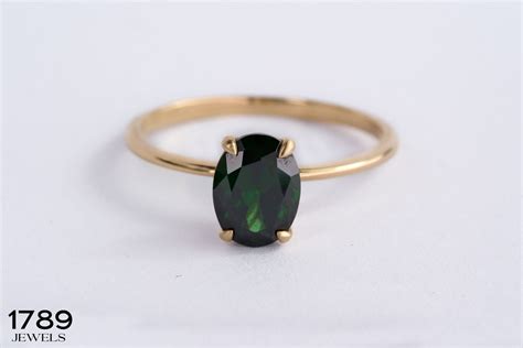 Emerald Green Ring, Emerald Engagement Ring, 14K Solid Gold Ring Women, Promise Ring, Handmade ...