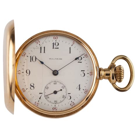 14 Karat Gold American Watch Co Waltham Full Hunter Ladies Size Pocket Watch For Sale At 1stdibs