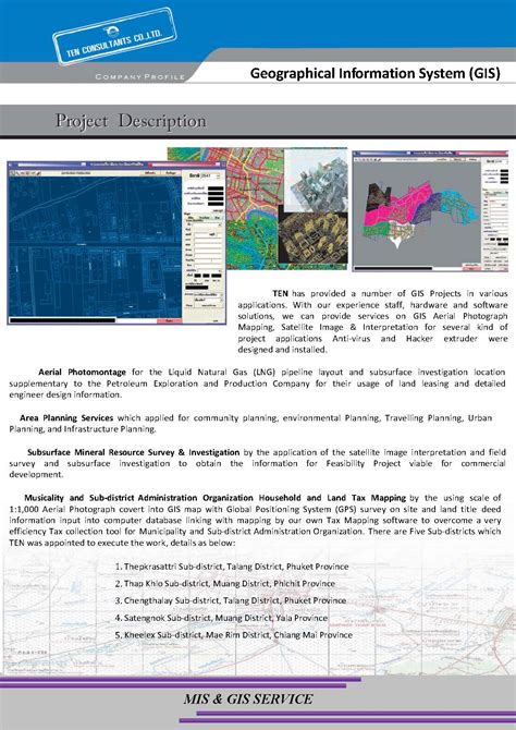 Geographical Information System Gis Ten Consultants Co Ltd