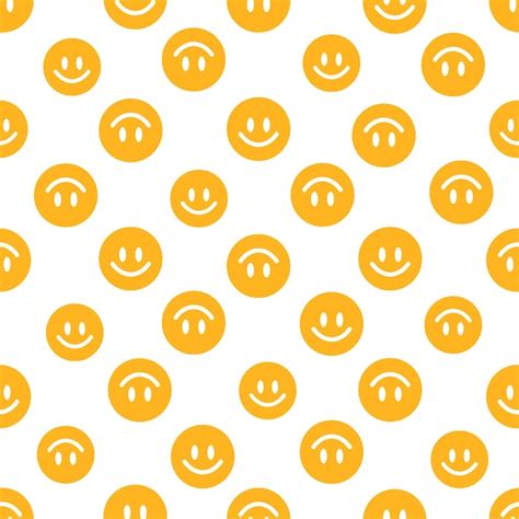 Premium Vector | Seamless pattern with yellow happy face