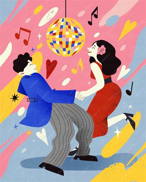 Premium Vector Happy Couple Dancing Flat Design