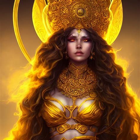 Beautiful Elemental Sun Witch With Ornate Yellow Robes Stable Diffusion