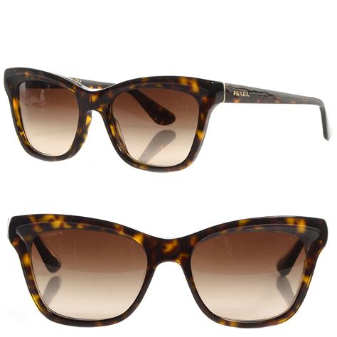 Prada Tortoise Shell Cat Eye Sunglasses Spr 16p Brown 83761