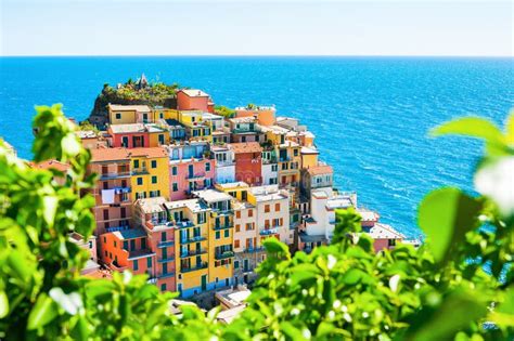 Manarola Town Cinque Terre National Park Italy Stock Image Image Of