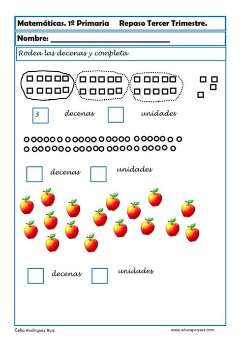 Ejercicios De Matematicas Para Primer Grado