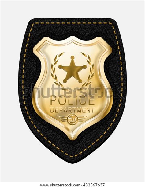 Police Badge Realistic Vector Golden Police Stock Vector Royalty Free