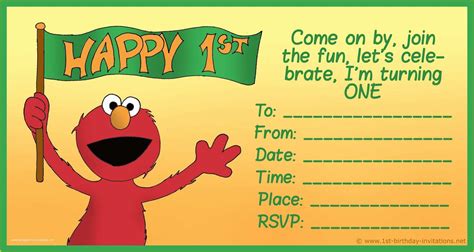 Elmo Birthday Invitations Template Free Of Elmo Birthday Party ...