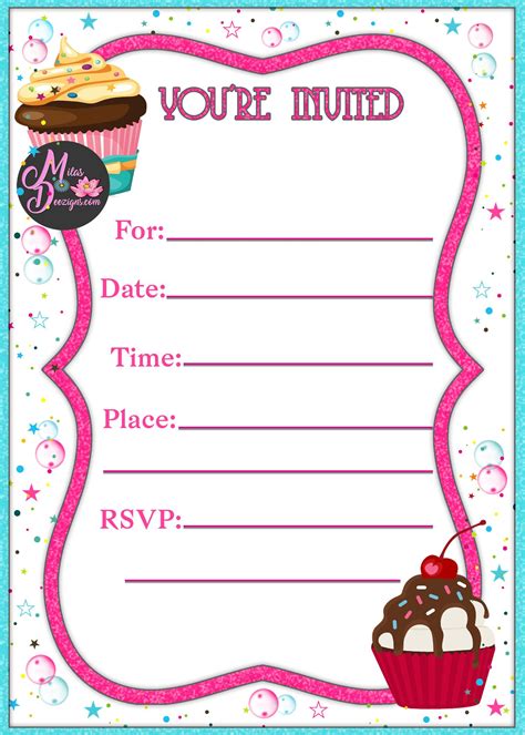 Cupcake Birthday Invitation Cupcake Birthday Invites Available Online