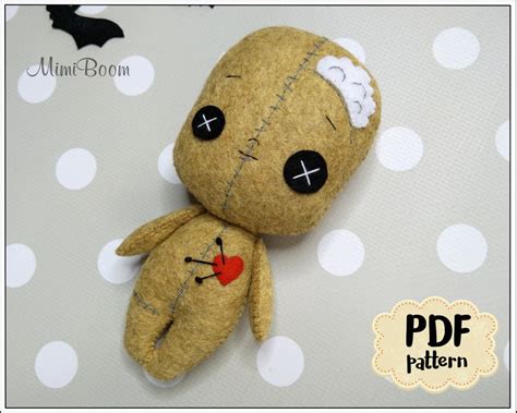 Cute Voodoo Doll Pattern Halloween Pattern Voodoo Doll Felt Etsy