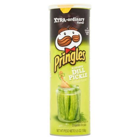 Pringles Screamin Dill Pickle Potato Crisps Chips 55 Oz Can For Sale