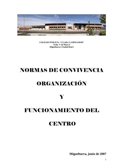 Pdf Normas De Convivencia Organizaci N Y Ceip Claracampoamor