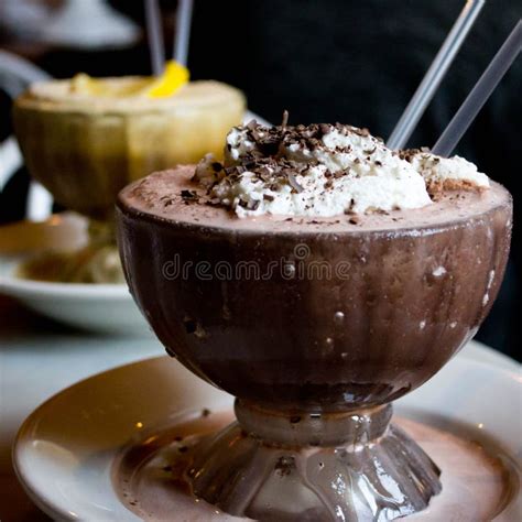 Giant Glass Of Frozen Hot Chocolate In New York City NY USA Stock Photo Image Of Isolated