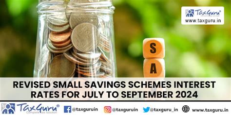 Revised Small Savings Schemes Interest Rates For July To September 2024