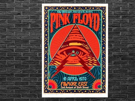 Pink Floyd 16 April 1970 Filmore East Concert Poster Art Etsy