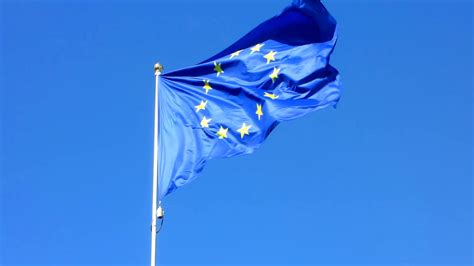 Flag Of The European Union Waving On The Wind YouTube