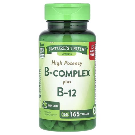 Natures Truth High Potency B Complex Plus B 12 165 Tablets