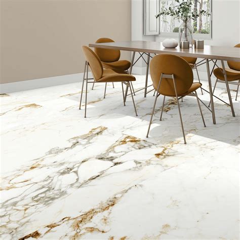 Barnaby White Marble Effect Matt Porcelain Floor Tile